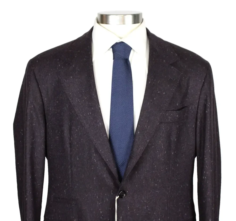 $6150 Brunello Cucinelli Blazer 44 R (54 EU) Purple Fleck Wool Cashmere Italy
